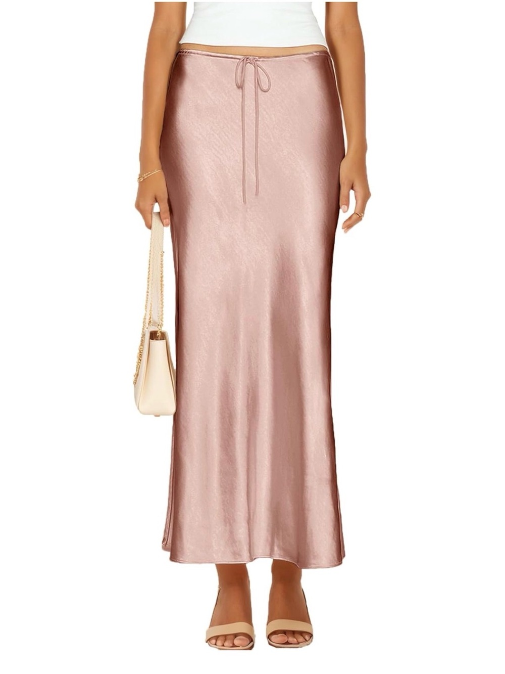 Skrtimory Satin Silk Maxi Skirt – Blush Pink | NWT